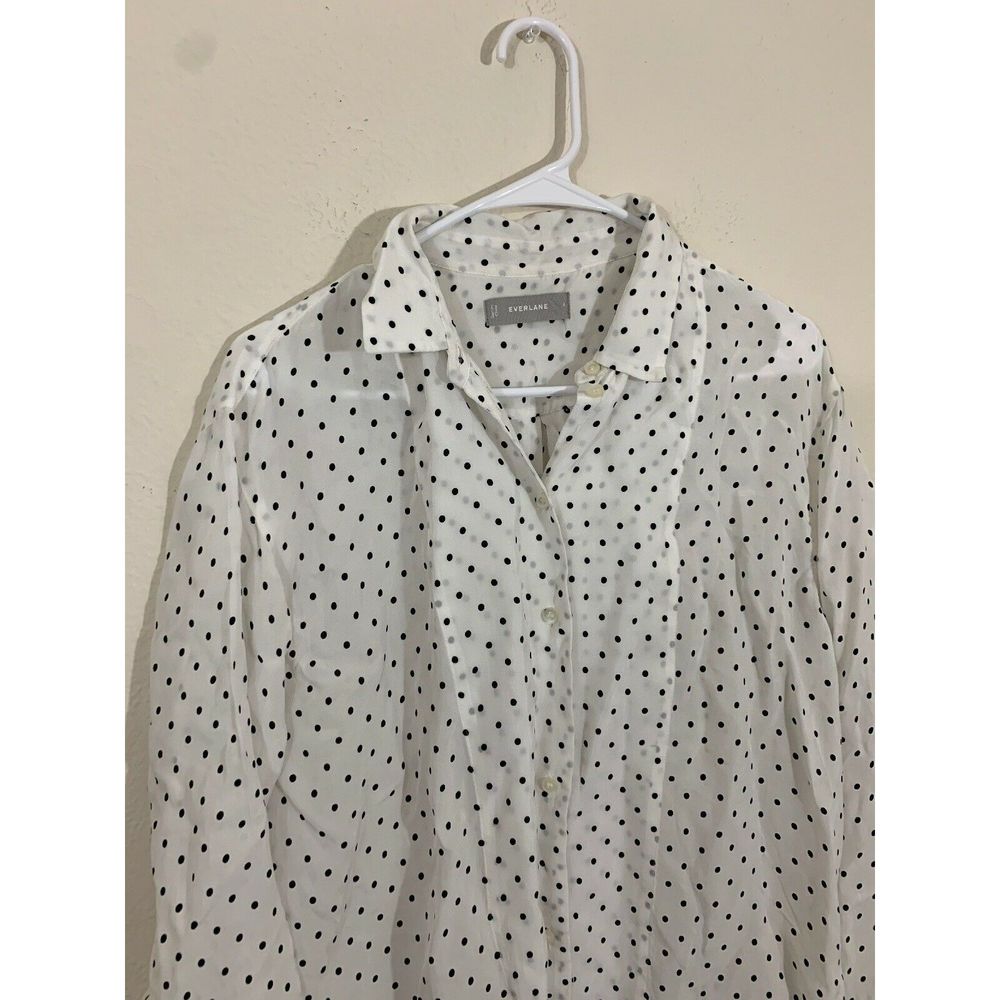 Everlane Polka Dot Button Front Shirt Size 6 - Picture 5 of 10